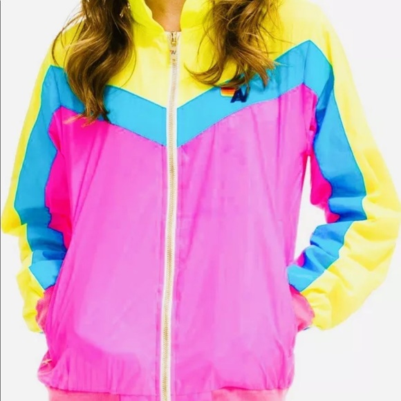 Aviator Nation Windbreaker Jacket Neon 